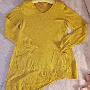 LoGo Lori Goldstein Asymmetrical Marigold Yellow Sweater           Ladies XS